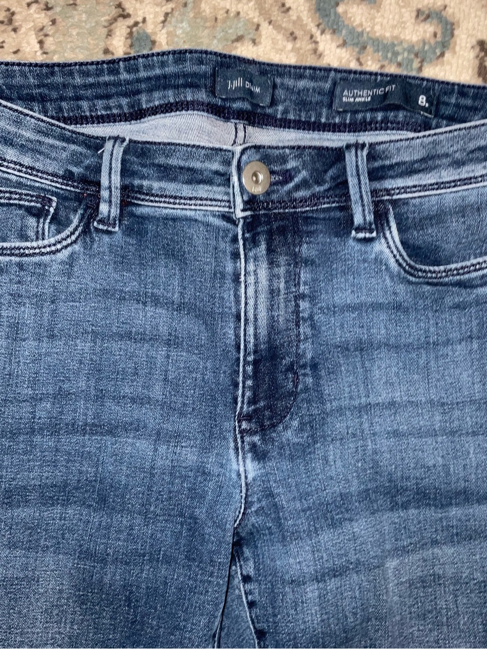 J. Jill Authentic fit slim ankle Jeans in Dark Blue Denim - Picture 2 of 11